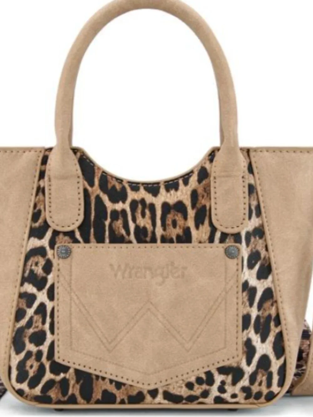 Wrangler Leopard Print Small Tote/Crossbody - Tan NWT